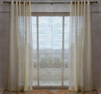 Calyz Cream 100% Linen Gauze Curtain